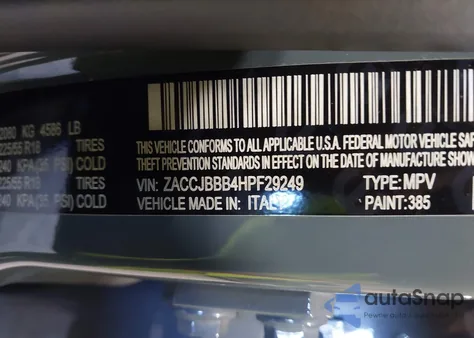 2017 Jeep Renegade Altitude 4X4 из США, поврежденный, VIN ZACCJBBB4HPF29249